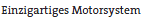 Einzigartiges Motorsystem